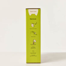 Side of the Snow box showing the opening and filling instructions